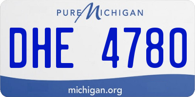 MI license plate DHE4780