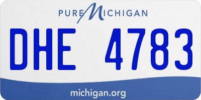 MI license plate DHE4783