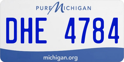 MI license plate DHE4784