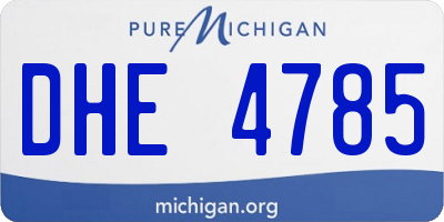 MI license plate DHE4785
