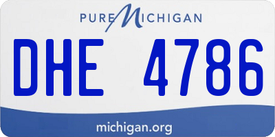 MI license plate DHE4786