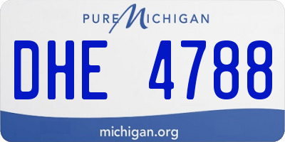 MI license plate DHE4788
