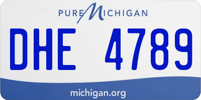 MI license plate DHE4789