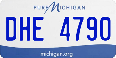 MI license plate DHE4790