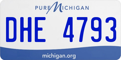 MI license plate DHE4793