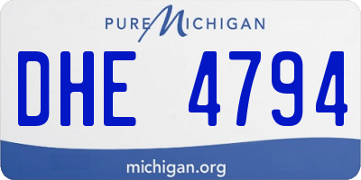 MI license plate DHE4794