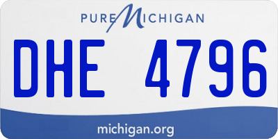 MI license plate DHE4796