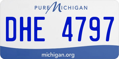 MI license plate DHE4797