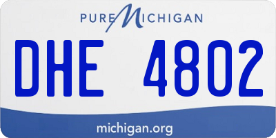 MI license plate DHE4802