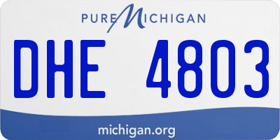 MI license plate DHE4803