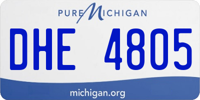 MI license plate DHE4805