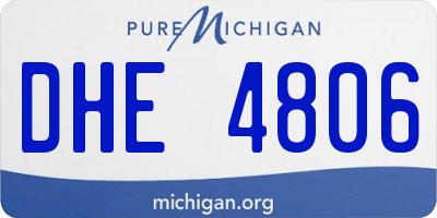 MI license plate DHE4806