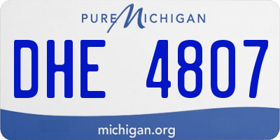 MI license plate DHE4807