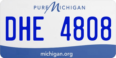 MI license plate DHE4808