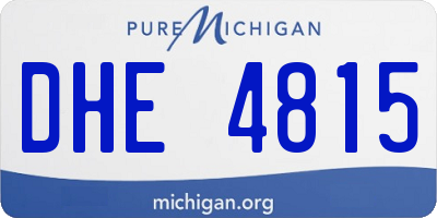 MI license plate DHE4815