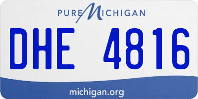 MI license plate DHE4816