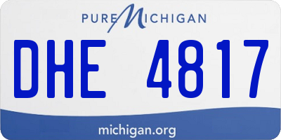 MI license plate DHE4817