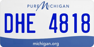 MI license plate DHE4818