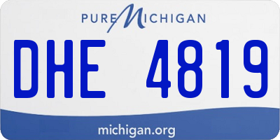 MI license plate DHE4819