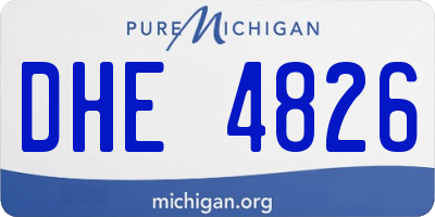 MI license plate DHE4826