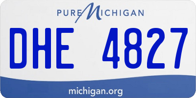 MI license plate DHE4827