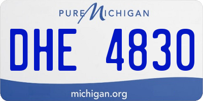 MI license plate DHE4830
