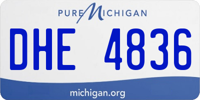 MI license plate DHE4836
