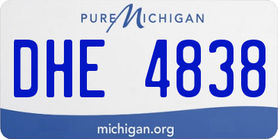MI license plate DHE4838