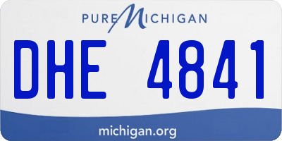 MI license plate DHE4841