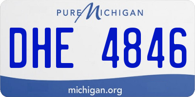 MI license plate DHE4846