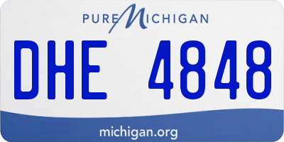 MI license plate DHE4848