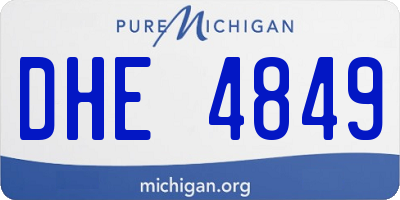 MI license plate DHE4849