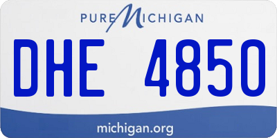 MI license plate DHE4850