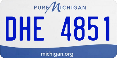 MI license plate DHE4851