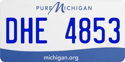 MI license plate DHE4853