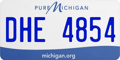 MI license plate DHE4854