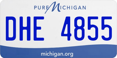 MI license plate DHE4855