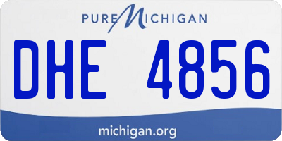 MI license plate DHE4856