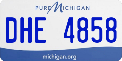 MI license plate DHE4858