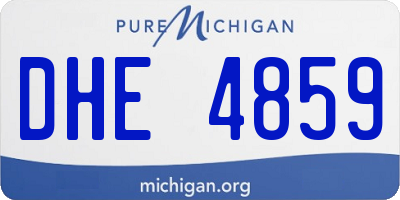 MI license plate DHE4859