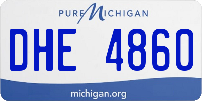 MI license plate DHE4860