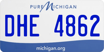 MI license plate DHE4862
