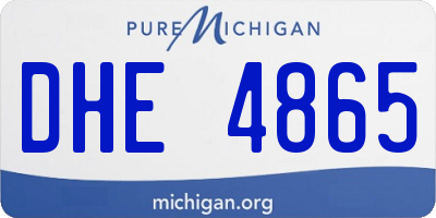 MI license plate DHE4865