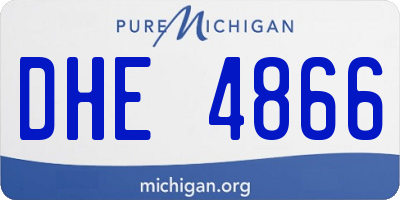 MI license plate DHE4866