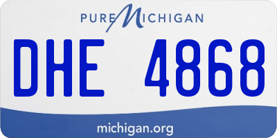 MI license plate DHE4868