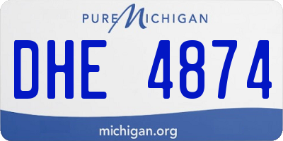 MI license plate DHE4874