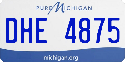 MI license plate DHE4875