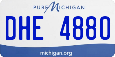 MI license plate DHE4880
