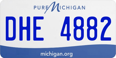 MI license plate DHE4882