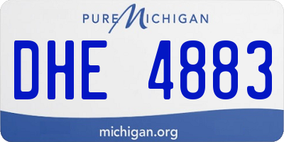 MI license plate DHE4883